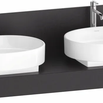 Consola pentru lavoar Duravit Balcoon Mineral 160cm  cu doua decupaje  lava mat imagine