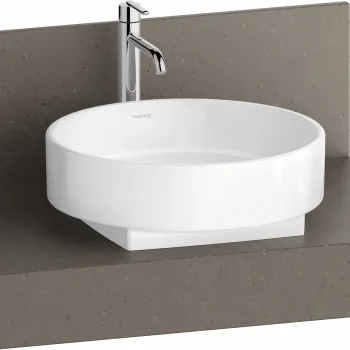 Consola pentru lavoar Duravit Balcoon Mineral 80cm  cu un decupaj  basalt mat imagine