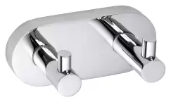 Cuier dublu Bemeta Omega 120x55x50mm crom imagine