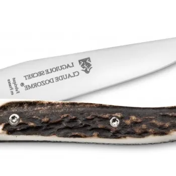 Cutit pliabil de buzunar Claude Dozorme Laguiole Secret maner corn cerb lama inox imagine