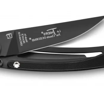 Cutit pliabil de buzunar Claude Dozorme Le Thiers Liner Lock Swarovski maner negru lama neagra imagine