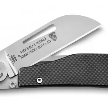 Cutit pliabil de buzunar Claude Dozorme Liner Lock London maner carbon lama inox imagine