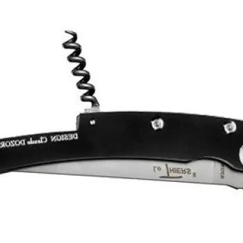 Cutit pliabil de buzunar Claude Dozorme Thiers cu tirbuson maner aluminiu negru imagine