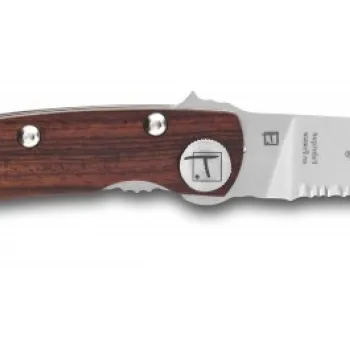 Cutit pliabil de buzunar Claude Dozorme Thiers cu tirbuson maner lemn trandafir imagine