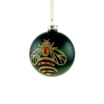 Decoratiune brad Deko Senso Bee sticla 8cm negru imagine