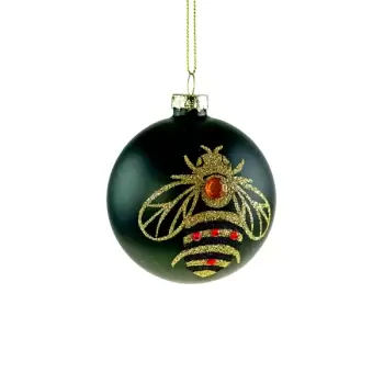 Decoratiune brad Deko Senso Bee sticla 8cm negru imagine
