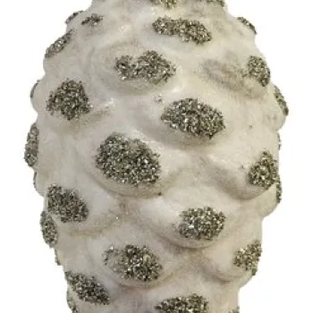 Decoratiune brad Deko Senso con 14cm sticla gri cu detalii argintii imagine