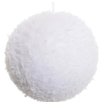 Decoratiune brad Deko Senso glob 12cm alb zapada imagine