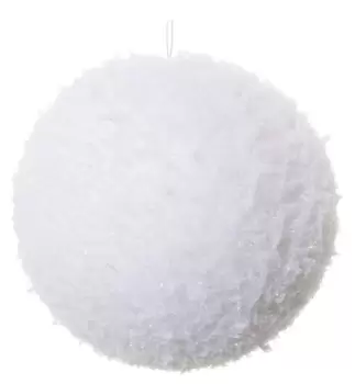 Decoratiune brad Deko Senso glob 12cm alb zapada imagine