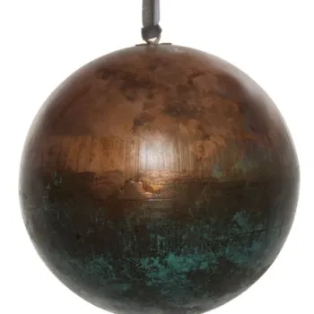 Decoratiune brad Deko Senso glob 12cm metal cupru - verde imagine