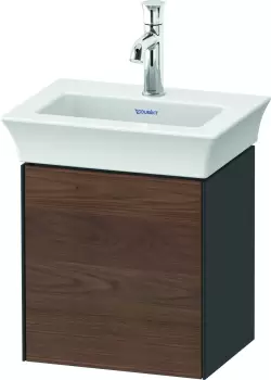 Dulap baza Duravit White Tulip cu 1 usa pentru lavoar 45cm American Walnut Solid Wood imagine