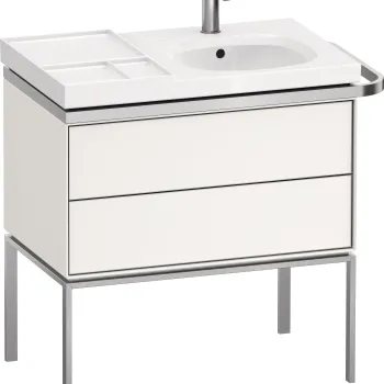 Dulap baza pe pardoseala Duravit Aurena 784 x 492mm pentru lavoar cu doua sertare orientare stanga inclus portprosop alb mat imagine