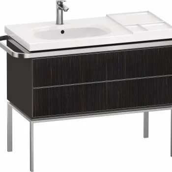 Dulap baza pe pardoseala Duravit Aurena 984 x 492mm pentru lavoar cu doua sertare orientare dreapta inclus portprosop riflaj Ebony mat imagine