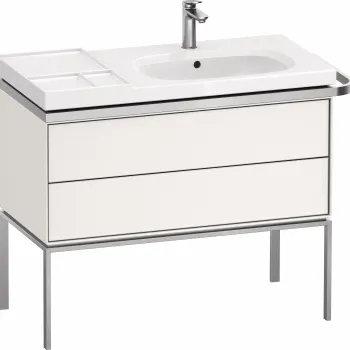 Dulap baza pe pardoseala Duravit Aurena 984 x 492mm pentru lavoar cu doua sertare orientare stanga inclus portprosop alb mat imagine