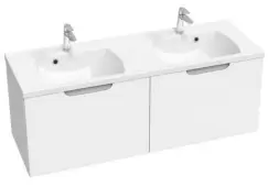 Dulap baza pentru lavoar dublu Ravak SD Classic II 1300 cu 2 sertare 130cm alb-gri imagine