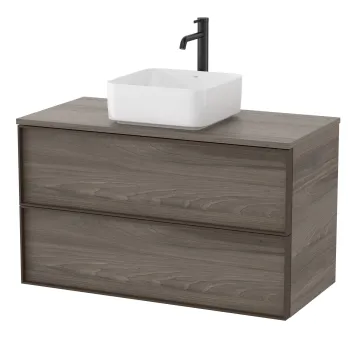 Dulap baza Roca Inspira pentru lavoare pe blat doua sertare 100cm maro magnolia imagine