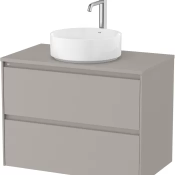 Dulap baza Roca Ona cu doua sertare 80cm pentru lavoar pe blat gri mat imagine