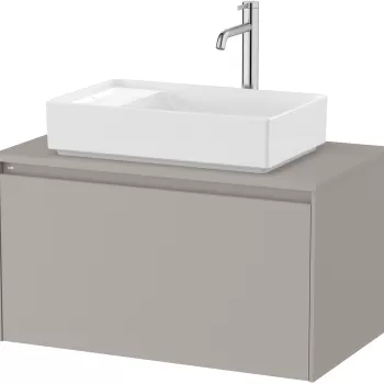 Dulap baza Roca Ona cu un sertar 80cm pentru lavoar pe blat gri mat imagine