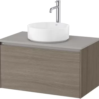 Dulap baza Roca Ona cu un sertar 80cm pentru lavoar pe blat ulm inchis imagine