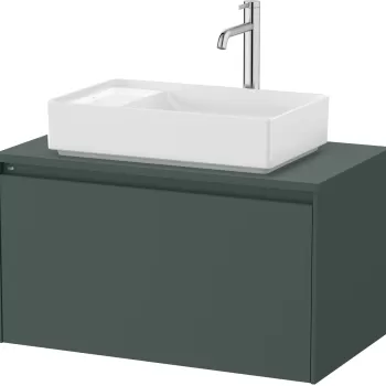 Dulap baza Roca Ona cu un sertar 80cm pentru lavoar pe blat verde mat imagine