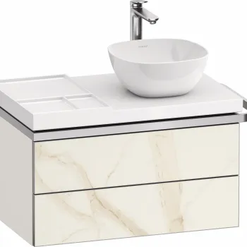 Dulap baza suspendat Duravit Aurena 784 x 492mm pentru blat ceramic cu doua sertare orientare stanga inclus portprosop marmura mat imagine