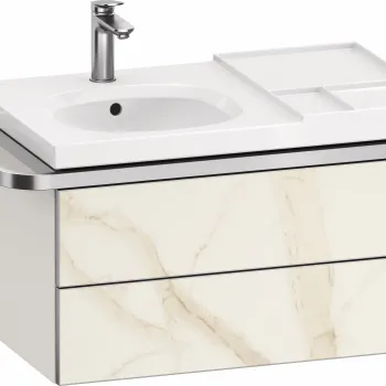 Dulap baza suspendat Duravit Aurena 784 x 492mm pentru lavoar cu doua sertare orientare dreapta inclus portprosop marmura mat imagine