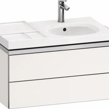 Dulap baza suspendat Duravit Aurena 784 x 492mm pentru lavoar cu doua sertare orientare stanga inclus portprosop alb mat imagine