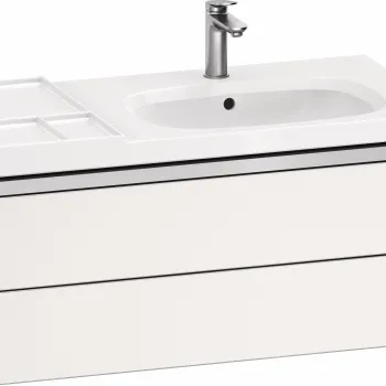 Dulap baza suspendat Duravit Aurena 984 x 492mm pentru lavoar cu doua sertare orientare stanga inclus portprosop alb mat imagine