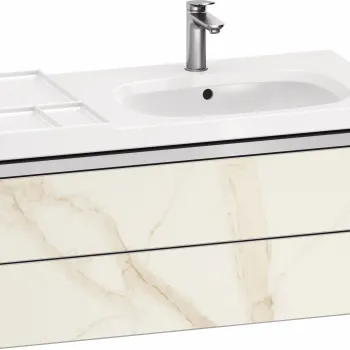 Dulap baza suspendat Duravit Aurena 984 x 492mm pentru lavoar cu doua sertare orientare stanga inclus portprosop marmura mat imagine