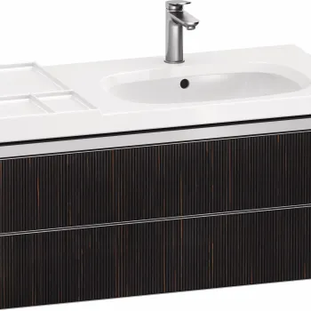 Dulap baza suspendat Duravit Aurena 984 x 492mm pentru lavoar cu doua sertare orientare stanga inclus portprosop riflaj Ebony mat imagine