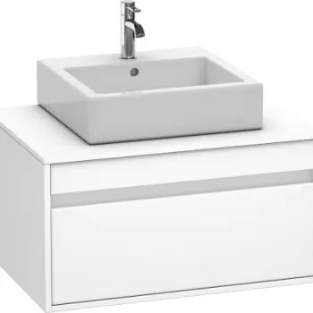 Dulap baza suspendat Duravit Ketho cu 1 sertar 80x55cm pentru lavoar pe blat alb mat decor imagine
