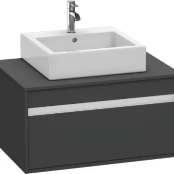Dulap baza suspendat Duravit Ketho cu 1 sertar 80x55cm pentru lavoar pe blat grafit mat decor imagine