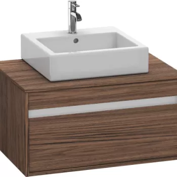 Dulap baza suspendat Duravit Ketho cu 1 sertar 80x55cm pentru lavoar pe blat nuc inchis decor imagine