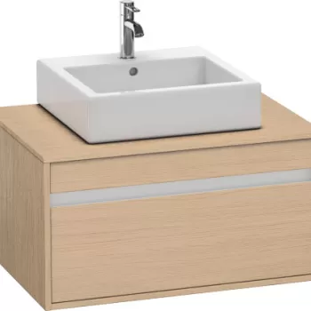 Dulap baza suspendat Duravit Ketho cu 1 sertar 80x55cm pentru lavoar pe blat stejar natur imagine
