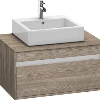 Dulap baza suspendat Duravit Ketho cu 1 sertar 80x55cm pentru lavoar pe blat stejar terra imagine