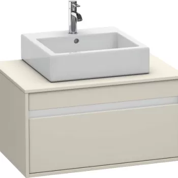 Dulap baza suspendat Duravit Ketho cu 1 sertar 80x55cm pentru lavoar pe blat taupe mat decor imagine