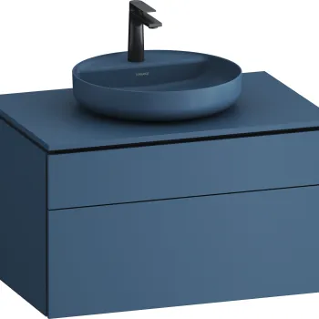 Dulap baza suspendat Duravit Vitrium pentru lavoare pe blat 82cm cu un sertar albastru satin mat imagine