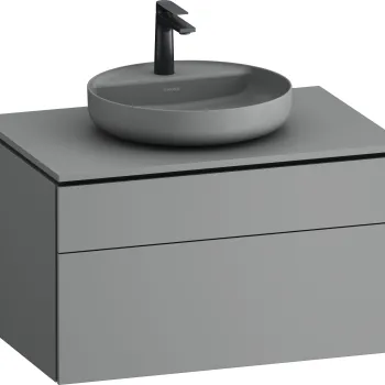 Dulap baza suspendat Duravit Vitrium pentru lavoare pe blat 82cm cu un sertar gri satin mat imagine