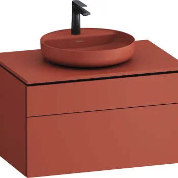 Dulap baza suspendat Duravit Vitrium pentru lavoare pe blat 82cm cu un sertar rosu satin mat imagine