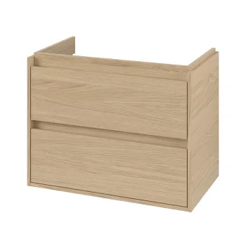 Dulap baza suspendat Villeroy & Boch Skyla cu 2 sertare  pentru lavoar asimetric  772x596mm  Nordik Oak imagine