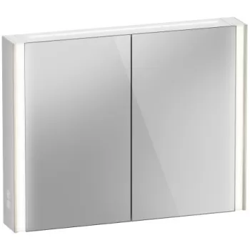 Dulap cu oglinda Duravit XViu cu iluminare LED 102x80cm cu doua usi si doua rafturi de sticla actionare pe senzor margini champagne mat imagine