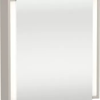 Dulap cu oglinda si iluminare Duravit Ketho 65x75cm deschidere stanga taupe mat imagine