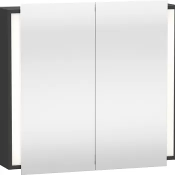 Dulap cu oglinda si iluminare Duravit Ketho 80x75cm grafit mat imagine