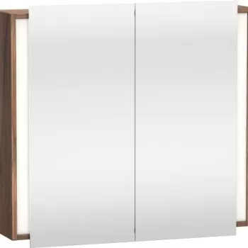 Dulap cu oglinda si iluminare Duravit Ketho 80x75cm nuc imagine