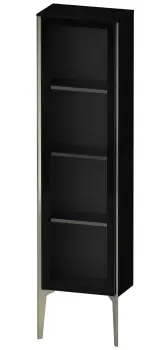 Dulap suspendat Duravit XViu 133x40cm negru lucios si cadru champagne mat cu o usa de sticla deschidere stanga imagine