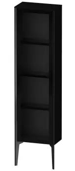 Dulap suspendat Duravit XViu 133x40cm negru lucios si cadru negru mat cu o usa de sticla deschidere stanga imagine
