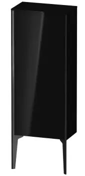 Dulap suspendat Duravit XViu 89x40cm negru lucios si cadru negru mat cu o usa deschidere stanga imagine