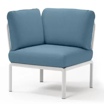 Element de colt Nardi Komodo 5 78cm cadru alb perne albastru adriatic Sunbrella imagine