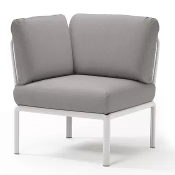 Element de colt Nardi Komodo 5 78cm cadru alb perne gri komodo imagine