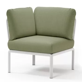 Element de colt Nardi Komodo 5 78cm cadru alb perne verde giungla Sunbrella imagine